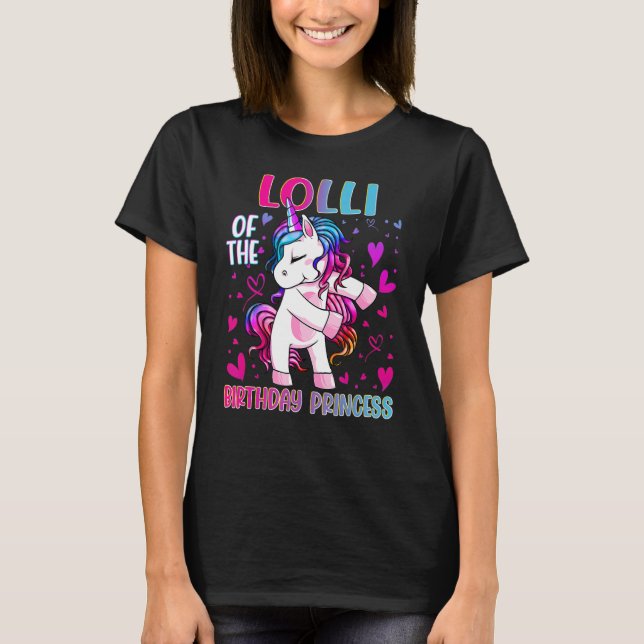 Camiseta Lolli de la Princesa de Cumpleaños Chica Dabbing U (Anverso)