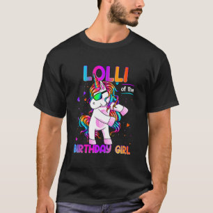 Camiseta Lolli del Chica de cumpleaños Dabbing Unicorn Fies