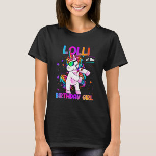 Camiseta Lolli del Chica de cumpleaños Dabbing Unicorn Fies