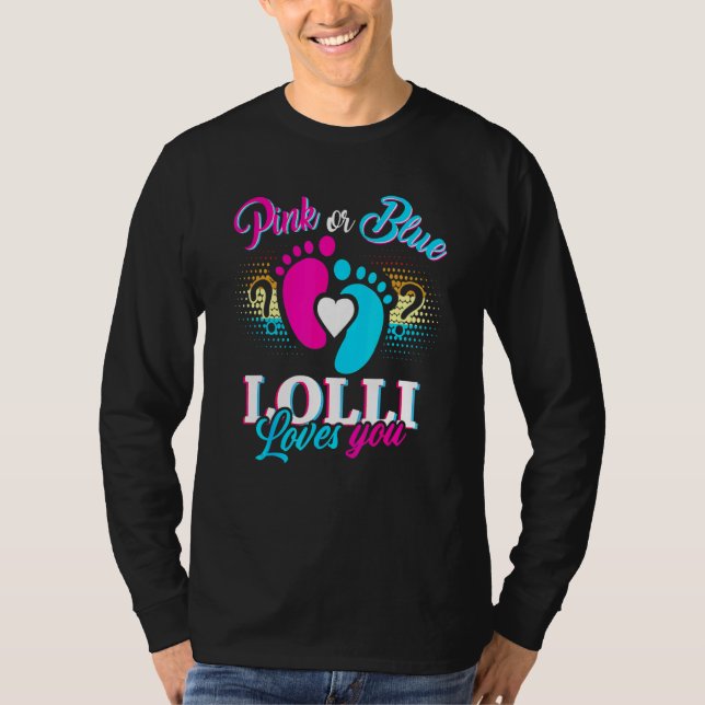 Camiseta Lolli Rosa O Azul Ama A Su Género Revelar Bebé (Anverso)