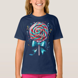 Camiseta Lollipop con un arveja turquesa y Streamers