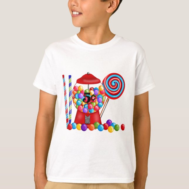 Camiseta Lollipop del caramelo de la máquina de Gumball (Anverso)
