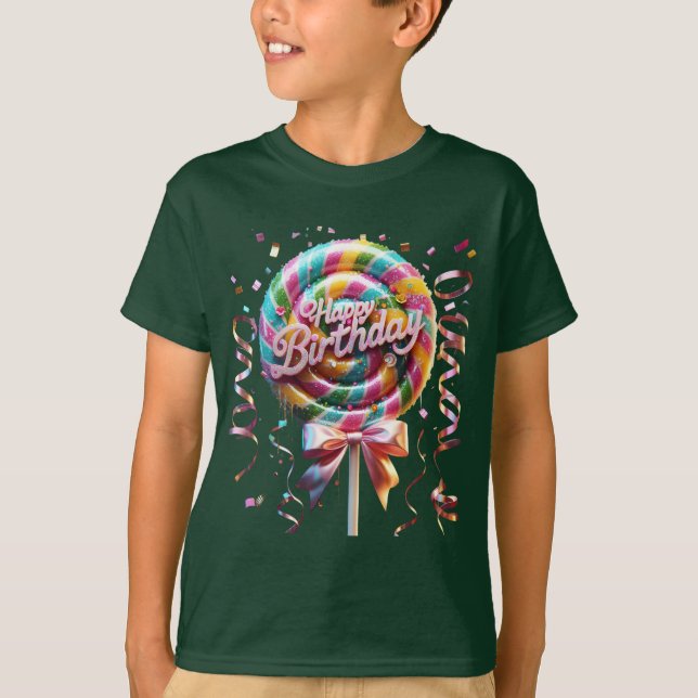 Camiseta Lollipop, Streamers y Confetti (Anverso)