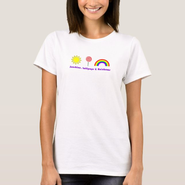 Camiseta Lollipops y arco iris de la sol (Anverso)