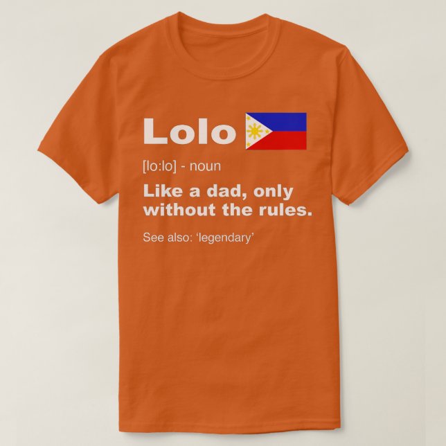 Camiseta Lolo Filipino Abuelo Definición Funny Padres Da (Diseño del anverso)