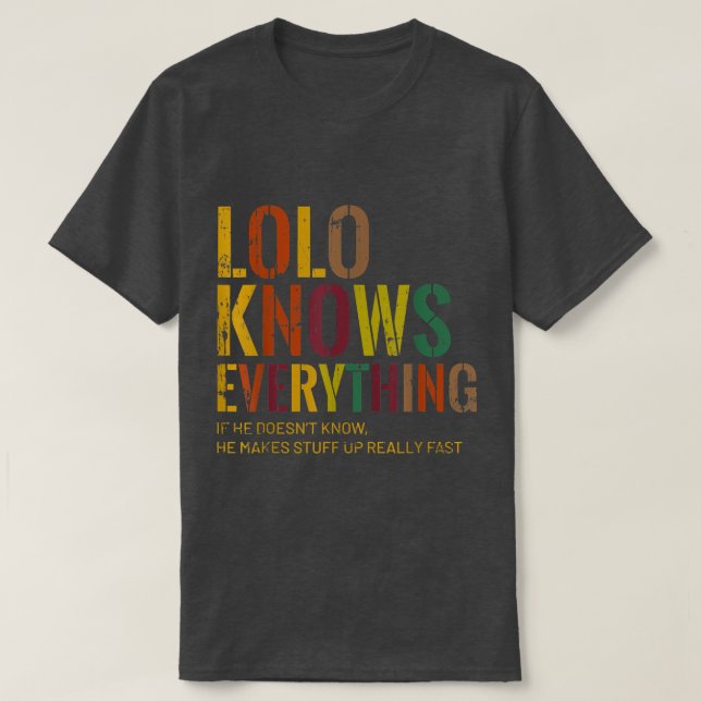 Camiseta Lolo sabe todo el día del abuelo  (Diseño del anverso)