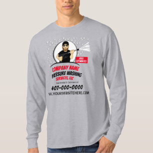 Camiseta Lon del Personalizable de lavado y limpieza con co