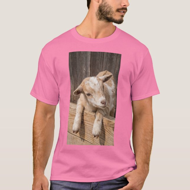 Camiseta Lona de fotografía de granja rústica con cabra beb (Anverso)