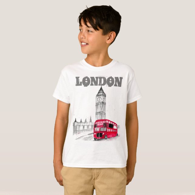 Camiseta London Black Modern Boys England Reino Unido (Anverso completo)