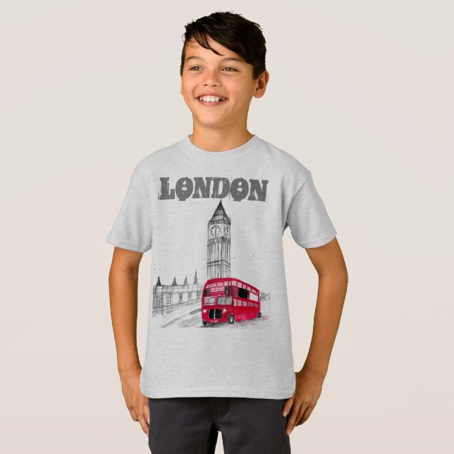 Camiseta London Black Modern Boys England Reino Unido (Anverso completo)