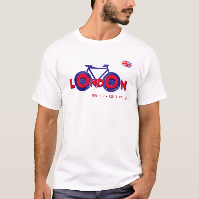 Camiseta London by bike, biking (Anverso)