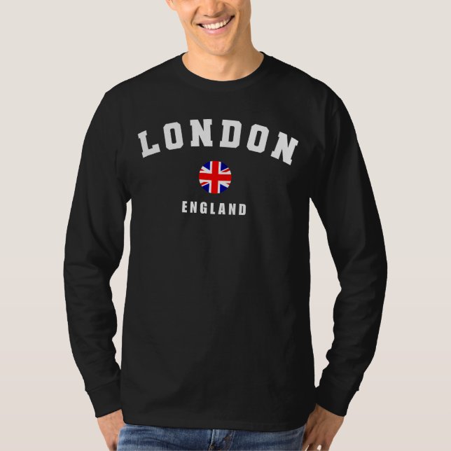 Camiseta London England And British Flag Men's Long Sleeve (Anverso)