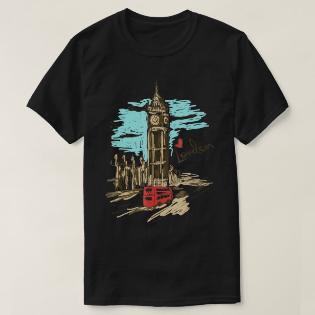 Camiseta London England T-Shirt- Retro Souvenir Love London (Diseño del anverso)