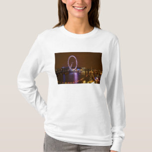 Camiseta London Eye, río Támesis y luces desde