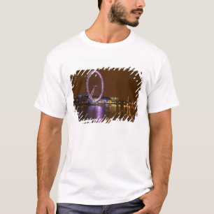 Camiseta London Eye, río Támesis y luces desde