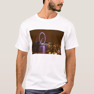 Camiseta London Eye, río Támesis y luces desde