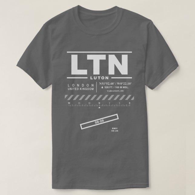 Camiseta London Luton Airport LTN T-Shirt (Diseño del anverso)