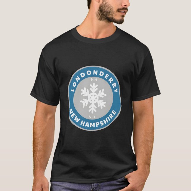 Camiseta Londonderry New Hampshire Ne Winter Snow Snowflake (Anverso)