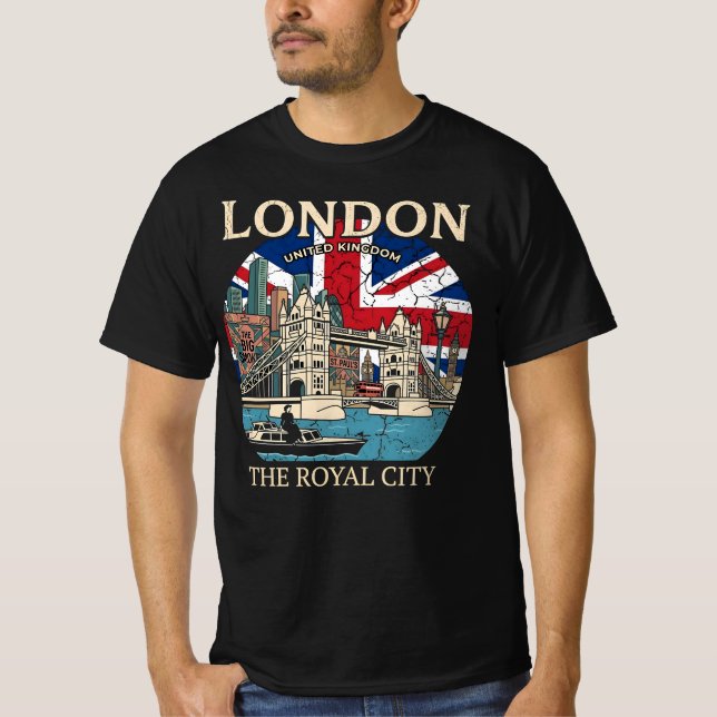 Camiseta Londres Clásico La Ciudad Real - Union Jack (Anverso)