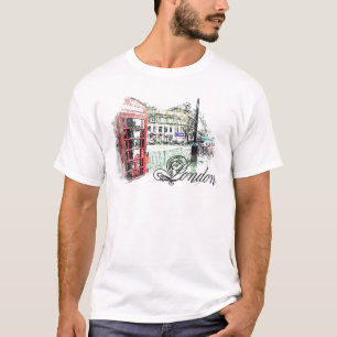 Camiseta Londres coloreó bosquejo