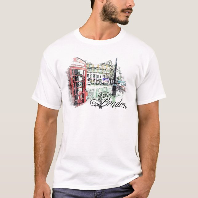 Camiseta Londres coloreó bosquejo (Anverso)