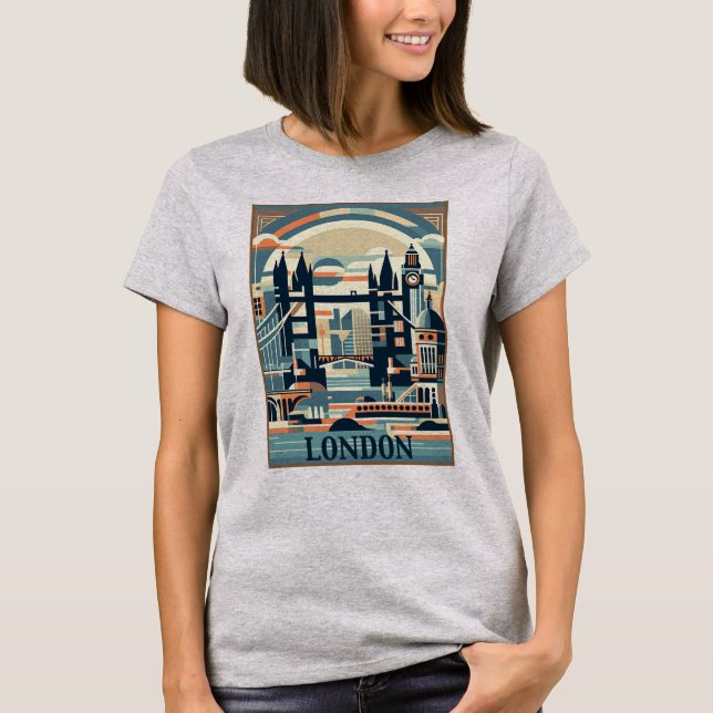 Camiseta Londres Inglaterra Art Deco (Anverso)