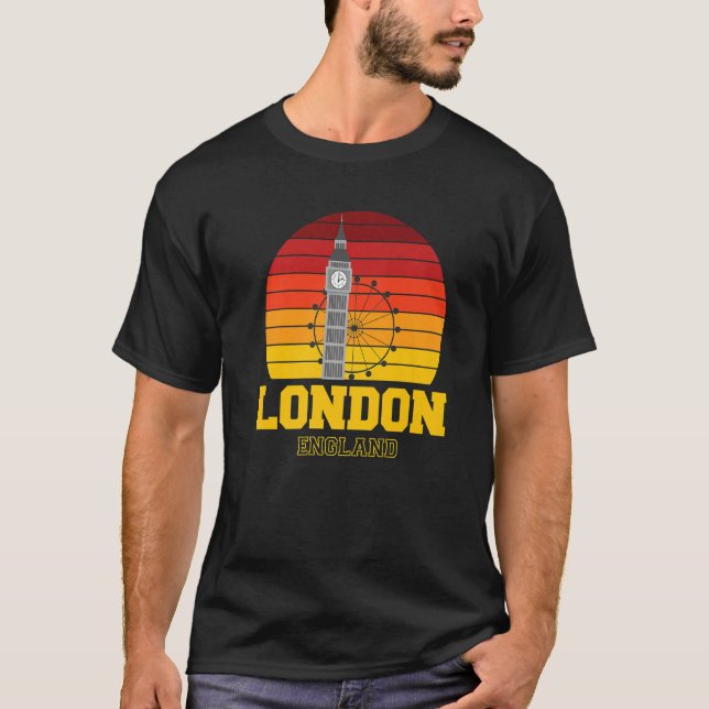 Camiseta Londres Inglaterra Big Ben Retro Westminster (Anverso)