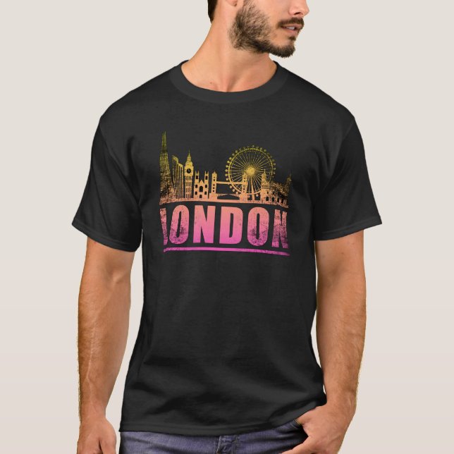 Camiseta Londres Inglaterra Línea de la Ciudadela Cityscape (Anverso)
