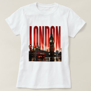 Camiseta Londres Inglaterra Monumentos Reales Ciudad Támesi