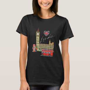 Camiseta Londres Inglaterra Recuerdo de Viaje Vintage Amor
