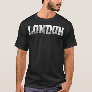 Camiseta Londres Inglaterra Reino Unido Skyline Black & Whi