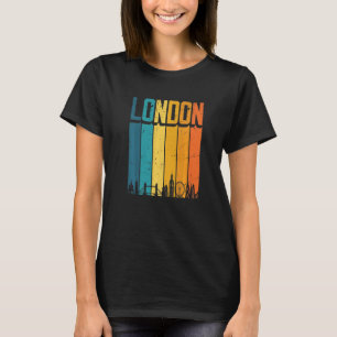 Camiseta Londres Inglaterra Retro Vintage Sunset Skyline Lo