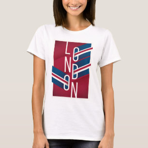 Camiseta Londres, Inglaterra   Tipografía retro ilustrada