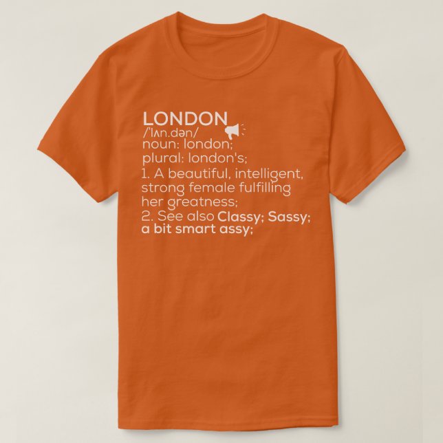 Camiseta Londres Nombre Londres Definición Londres Nombre f (Diseño del anverso)