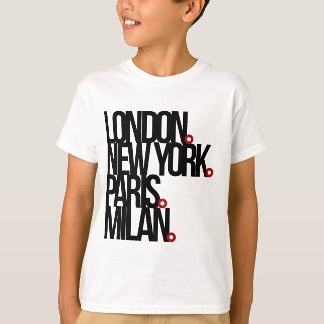 Camiseta Londres Nueva York París Milán (Anverso)
