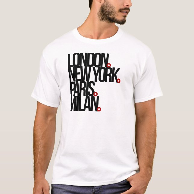 Camiseta Londres Nueva York París Milano (Anverso)