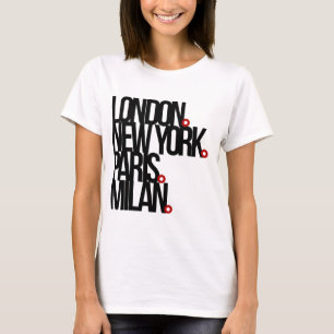 Camiseta Londres Nueva York París Milano