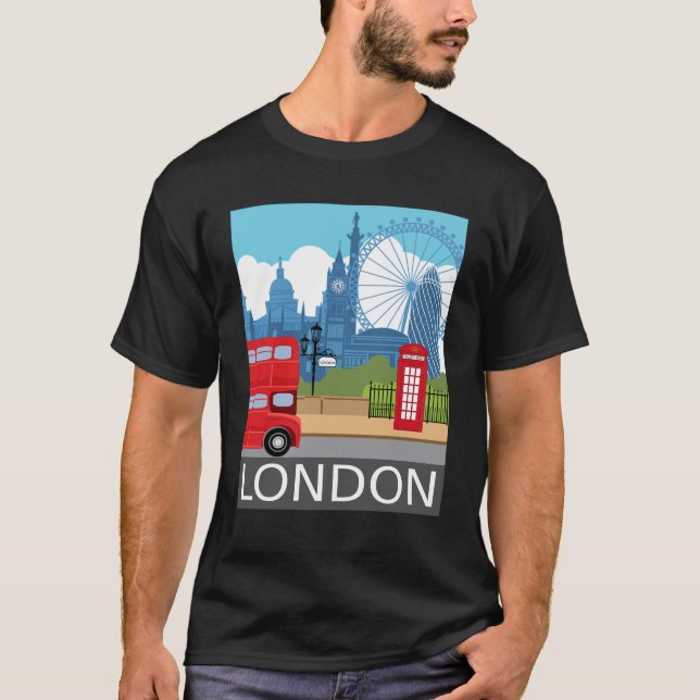 Camiseta Londres Retro Big Ben– Monumentos Emblemáticos (Anverso)