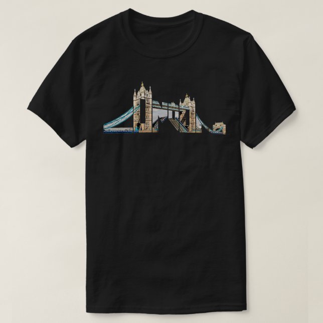 Camiseta Londres t divertido Tower Bridge Typography Englan (Diseño del anverso)