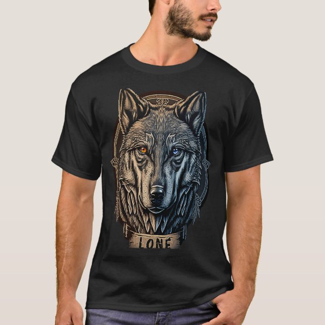 Camiseta Lone Wolf Moon Howling Wolf Pack Head Wolves Howl (Anverso)