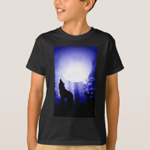 Camiseta Lonely Wolf Howling en la Luna
