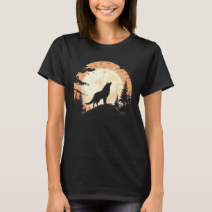 Camiseta Lonely Wolf Under the Moon Mountain Graphics