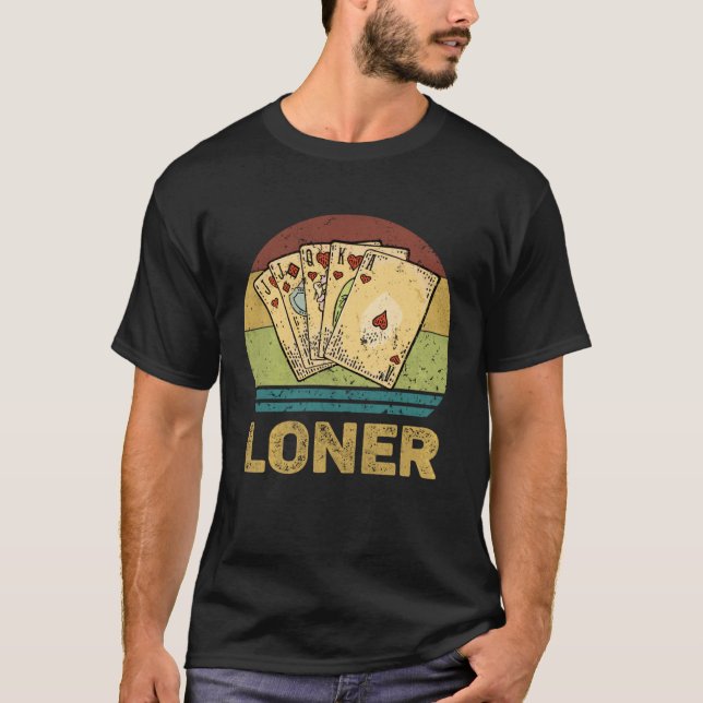Camiseta Loner Vintage  Euchre Card Game (Anverso)