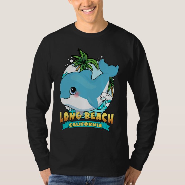 Camiseta LONG BEACH CALIFORNIA Cute Baby Dolphin Souvenir (Anverso)