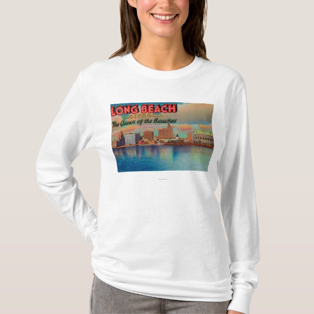 Camiseta Long Beach, California - la reina de playas (Anverso)