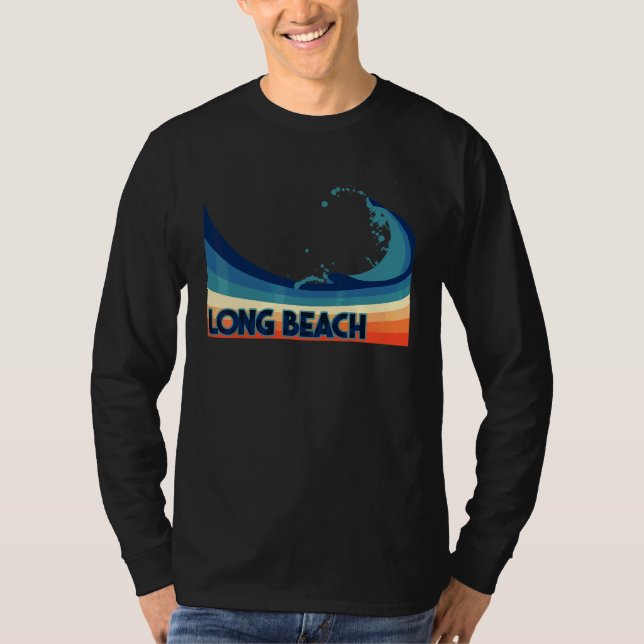 Camiseta Long Beach California Retro Surf  Vela y Pesca (Anverso)