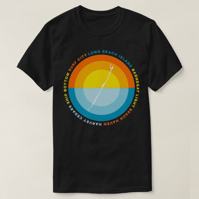 Camiseta Long Beach Island Barnegat Light Beach Haven Sunse (Diseño del anverso)