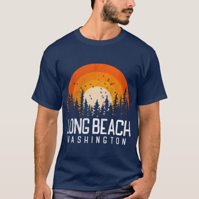 Camiseta Long Beach Washington Wa 70S 80S amigos (Anverso)