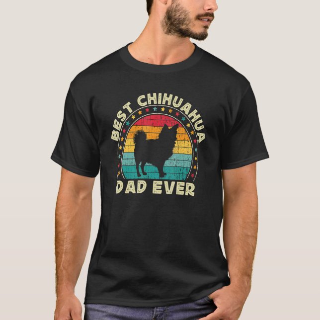 Camiseta Long Haired Hair Chihuahua Dad For Men Chiwawa  Do (Anverso)