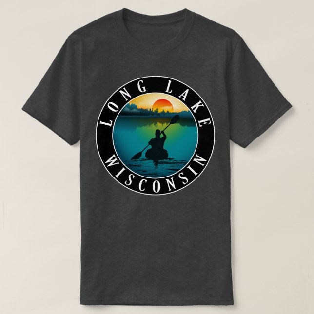 Camiseta Long Lake Wisconsin Kayaking (Diseño del anverso)